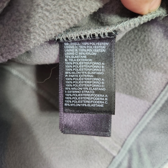 The North Face Womens Grey Jacket Full Zip Warm Navy Blue Stitching Size M  EUC - Picture 7 of 14